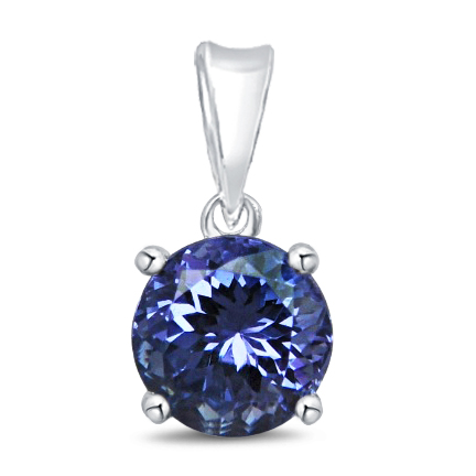 14KY TANZANITE ROUND PENDANT