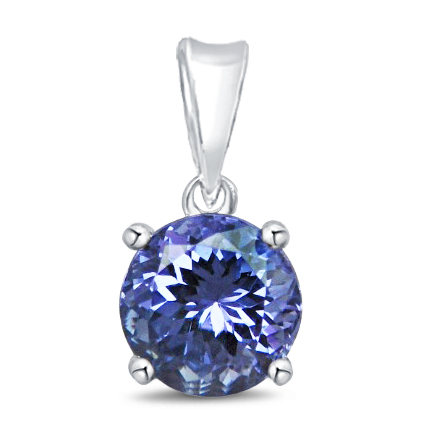 14KY TANZANITE ROUND PENDANT