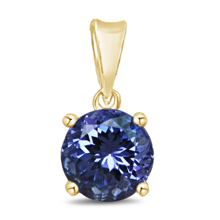 14KY TANZANITE ROUND PENDANT
