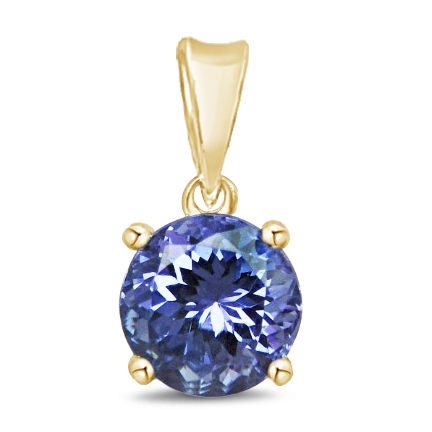 14KY TANZANITE ROUND PENDANT