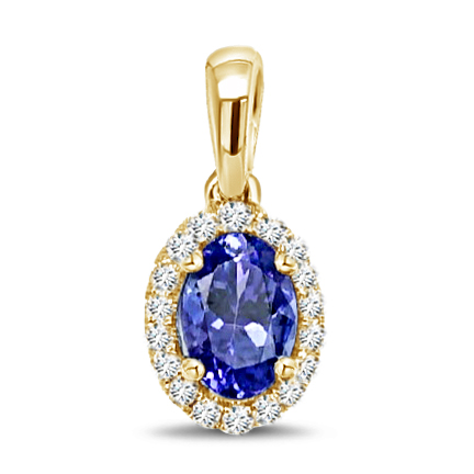 14KY TANZANITE ROUND PENDANT